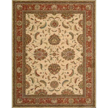 NOURISON Living Treasures Area Rug Collection Ivory And Red 2 Ft 6 In. X 4 Ft 3 In. Rectangle 99446668035
